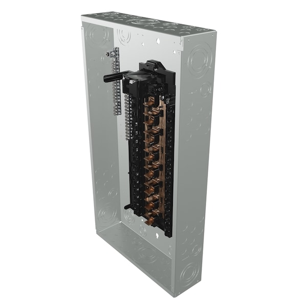 Combination Circuit Breaker Panel, PN, 30 Spaces, 100A, 120/240V AC, Main Circuit Breaker, 1 Phase
